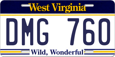 WV license plate DMG760