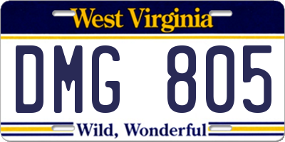 WV license plate DMG805