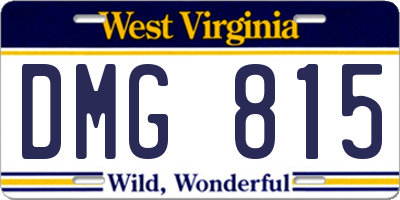 WV license plate DMG815