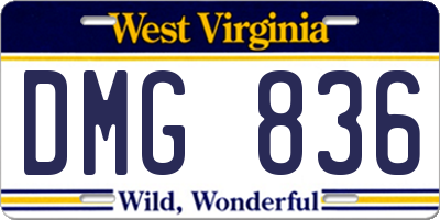 WV license plate DMG836