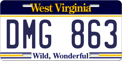 WV license plate DMG863