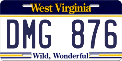 WV license plate DMG876