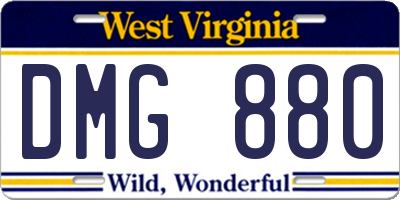 WV license plate DMG880