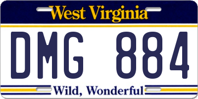 WV license plate DMG884