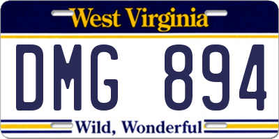 WV license plate DMG894