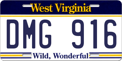 WV license plate DMG916