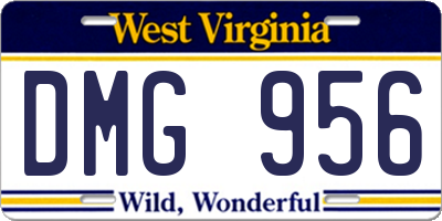 WV license plate DMG956
