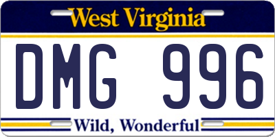 WV license plate DMG996