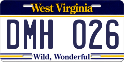 WV license plate DMH026