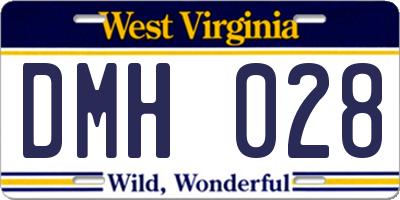 WV license plate DMH028