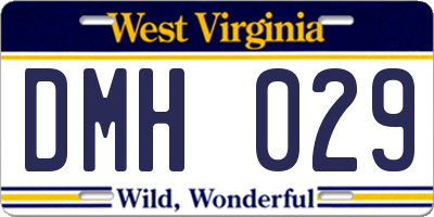 WV license plate DMH029
