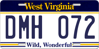 WV license plate DMH072