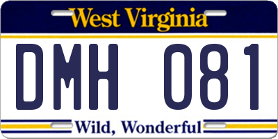 WV license plate DMH081