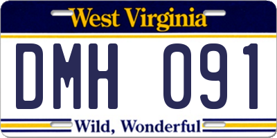 WV license plate DMH091