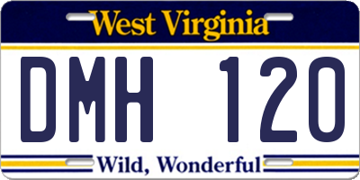 WV license plate DMH120