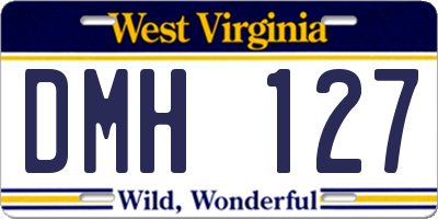 WV license plate DMH127