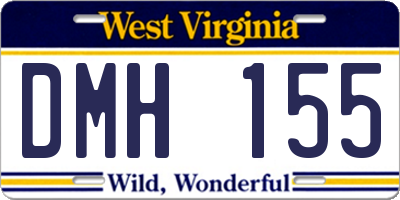 WV license plate DMH155