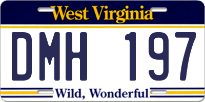 WV license plate DMH197