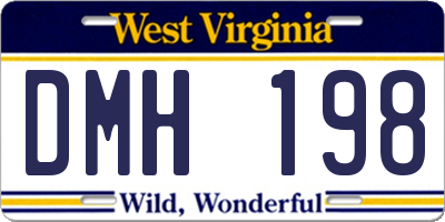 WV license plate DMH198