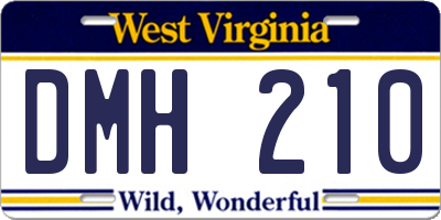 WV license plate DMH210