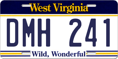 WV license plate DMH241