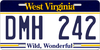 WV license plate DMH242