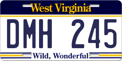 WV license plate DMH245