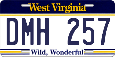 WV license plate DMH257