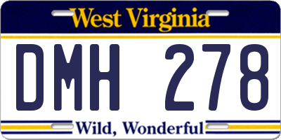WV license plate DMH278