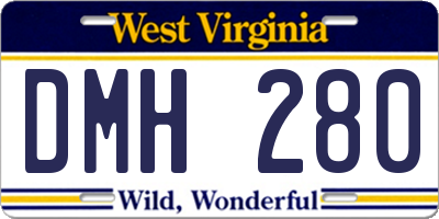 WV license plate DMH280