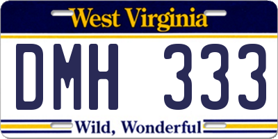 WV license plate DMH333