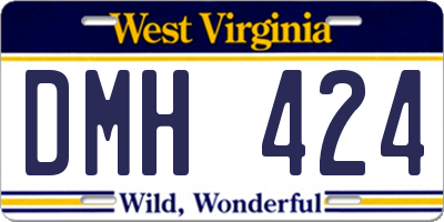 WV license plate DMH424