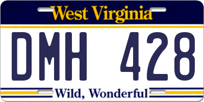 WV license plate DMH428