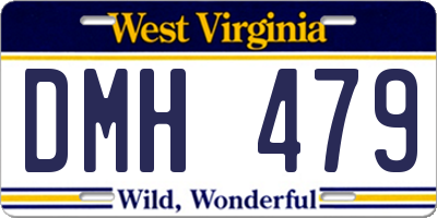 WV license plate DMH479