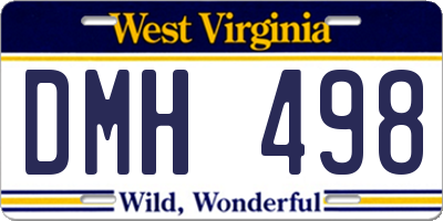 WV license plate DMH498