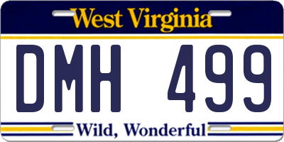 WV license plate DMH499