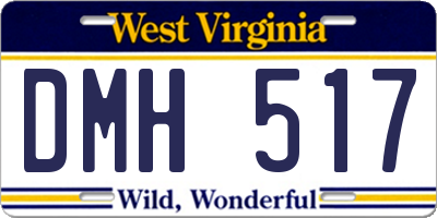 WV license plate DMH517