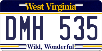WV license plate DMH535