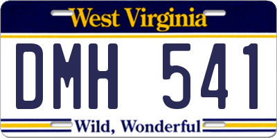 WV license plate DMH541
