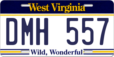 WV license plate DMH557