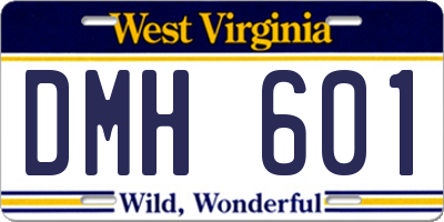 WV license plate DMH601