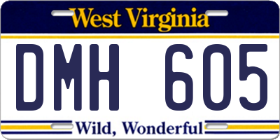 WV license plate DMH605