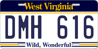 WV license plate DMH616