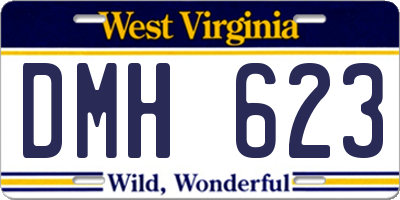 WV license plate DMH623