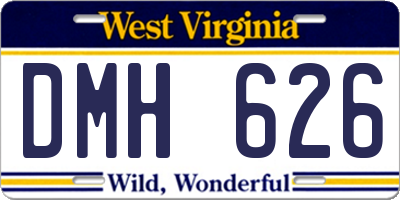 WV license plate DMH626