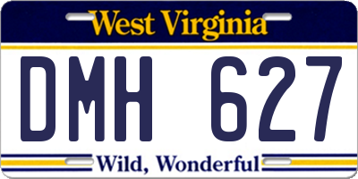 WV license plate DMH627