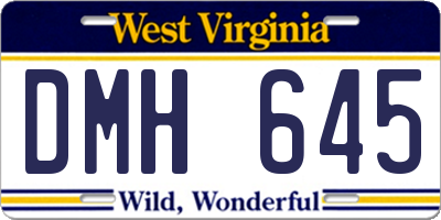 WV license plate DMH645