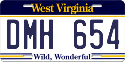 WV license plate DMH654