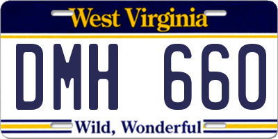 WV license plate DMH660