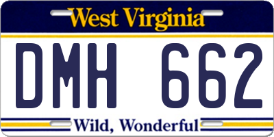 WV license plate DMH662
